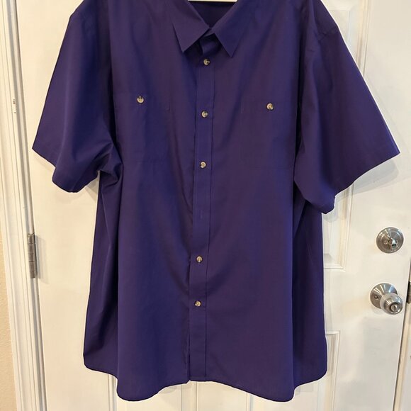 Men's Purple button down Shirt 4X 2 front pockets - Picture 2 of 10